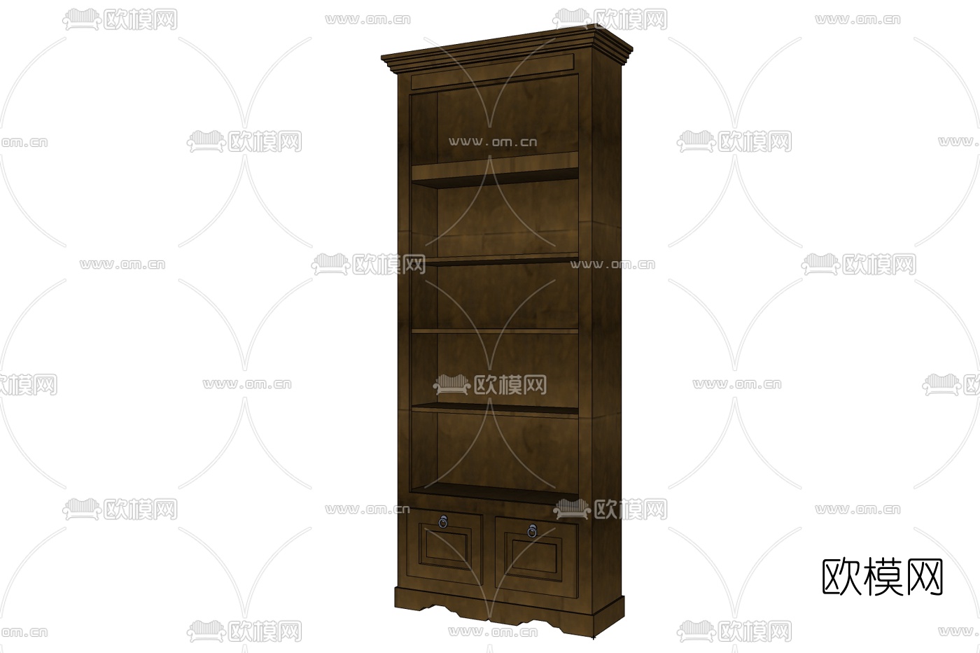 欧式实木书柜免费su模型下载