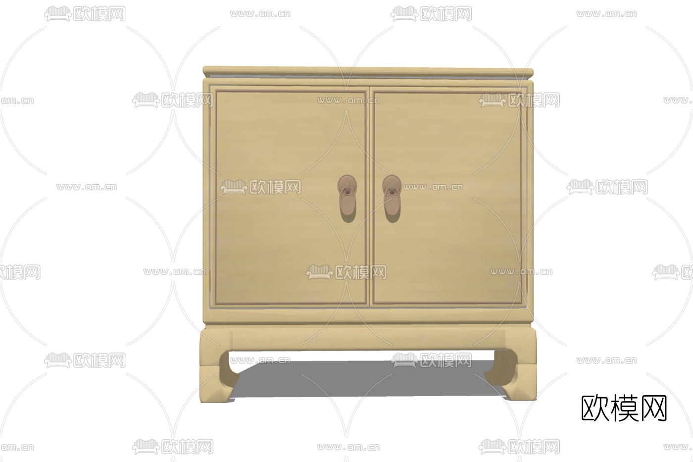欧式实木边柜免费su模型下载