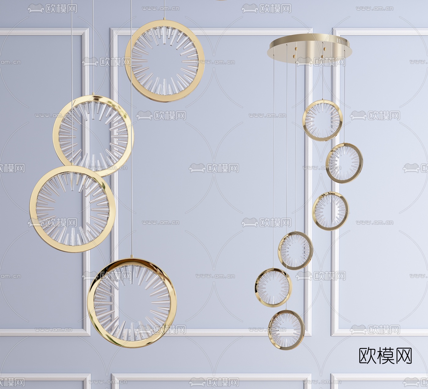 现代金属小吊灯3d模型