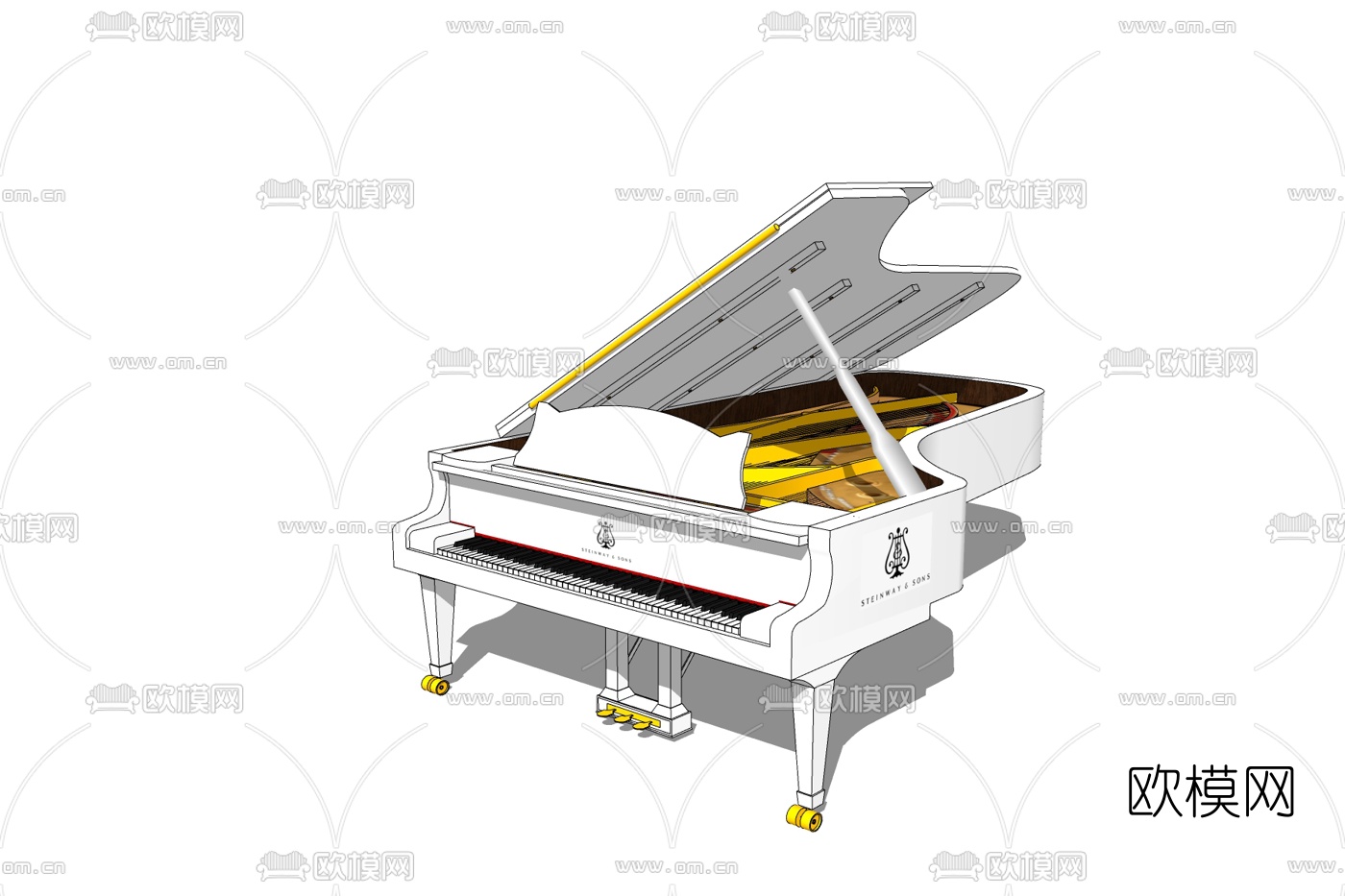 欧式钢琴免费su模型下载
