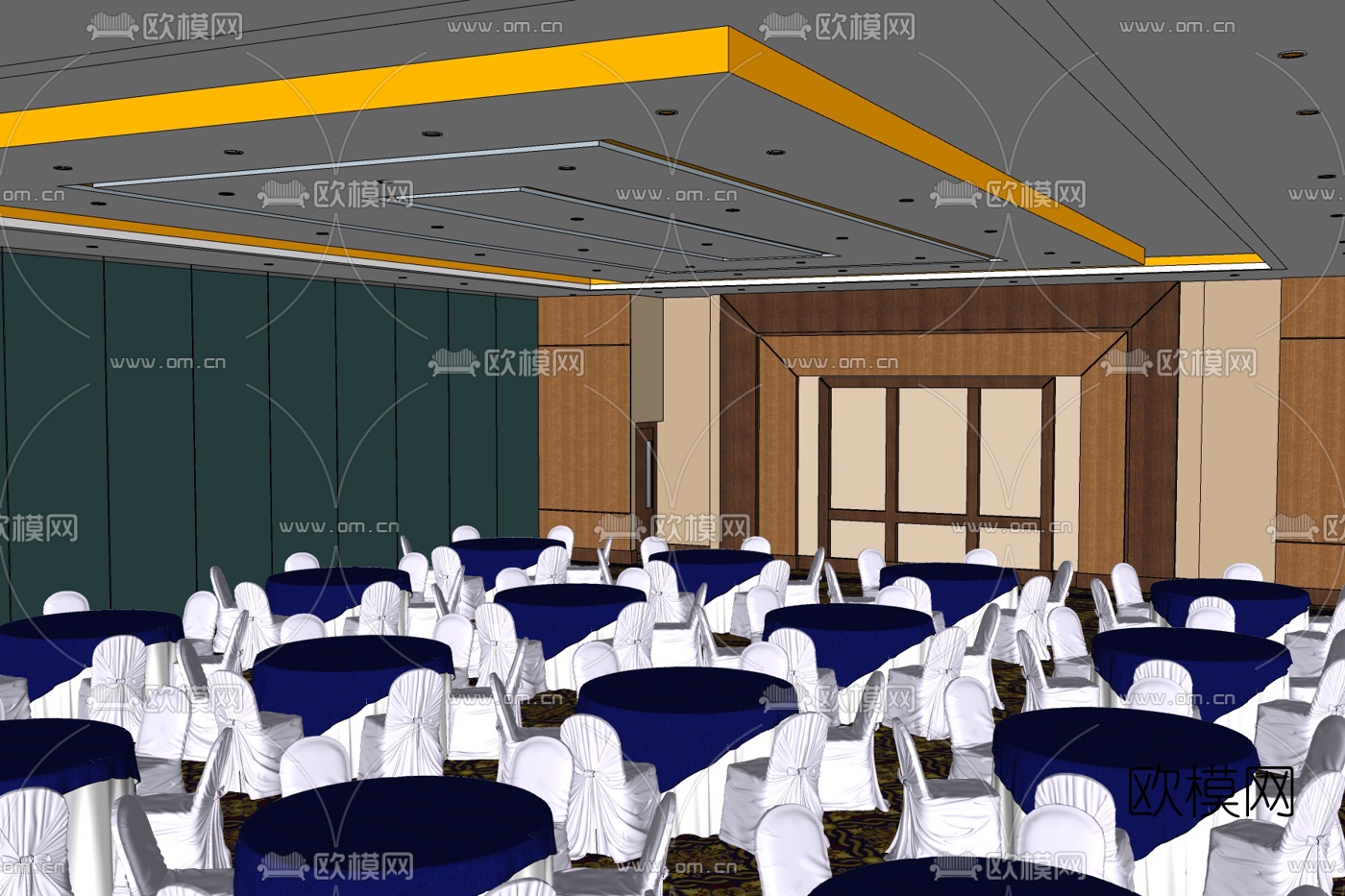 现代酒店宴会厅免费su模型