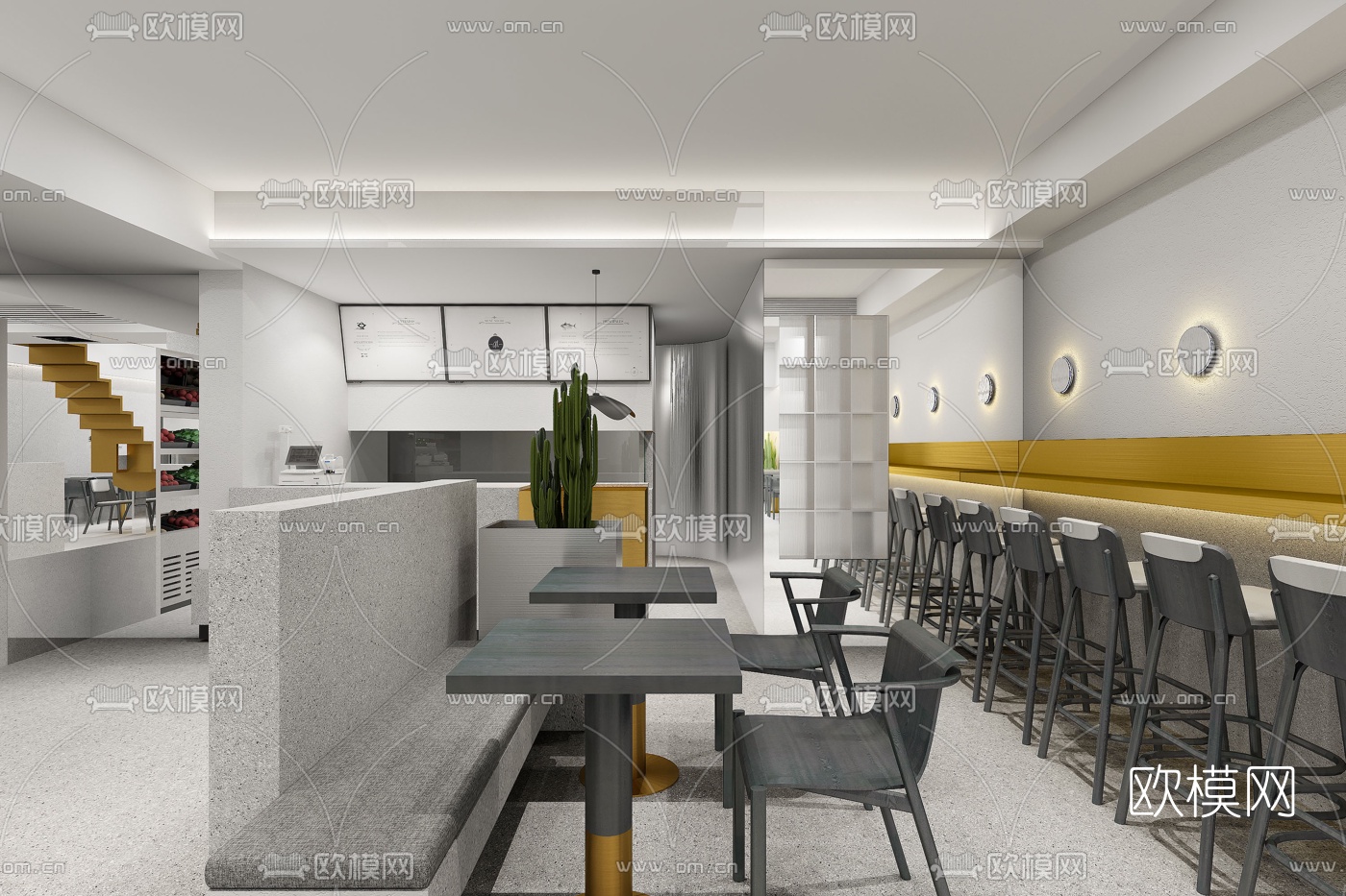 现代麻辣烫餐厅3d模型