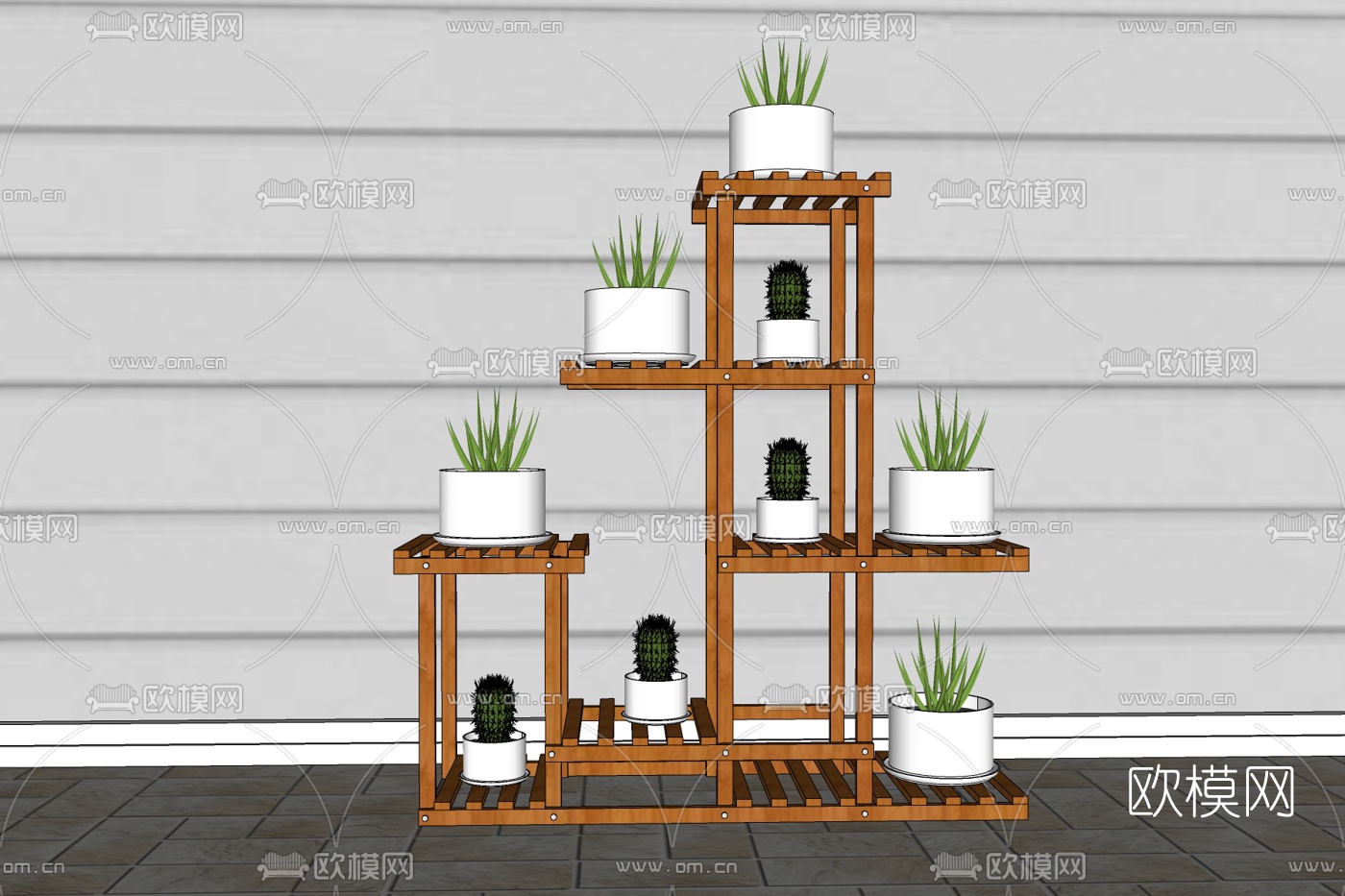 北欧置物架免费su模型下载