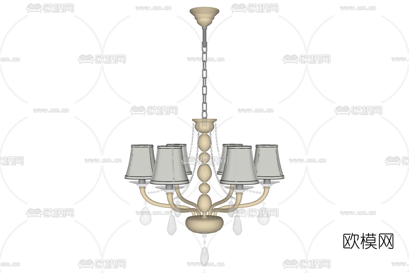 欧式金属吊灯免费su模型下载