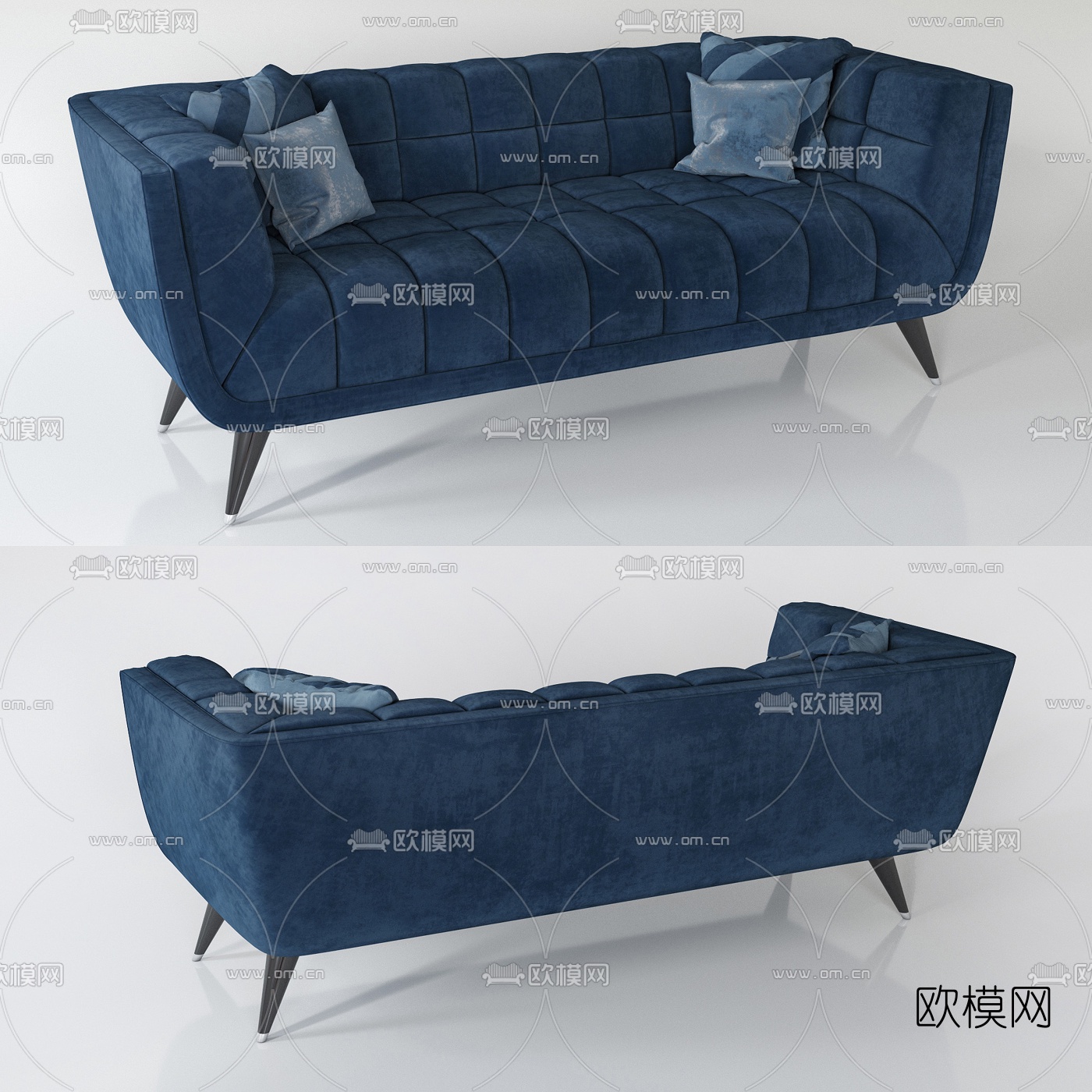 现代布艺双人沙发3d模型