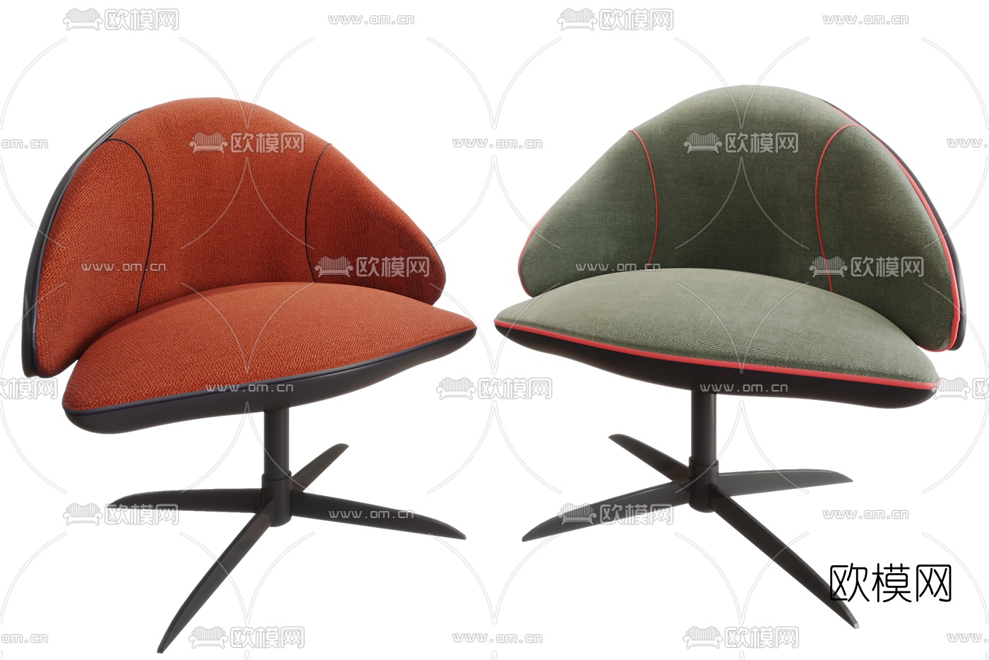 现代简约布艺休闲椅3d模型