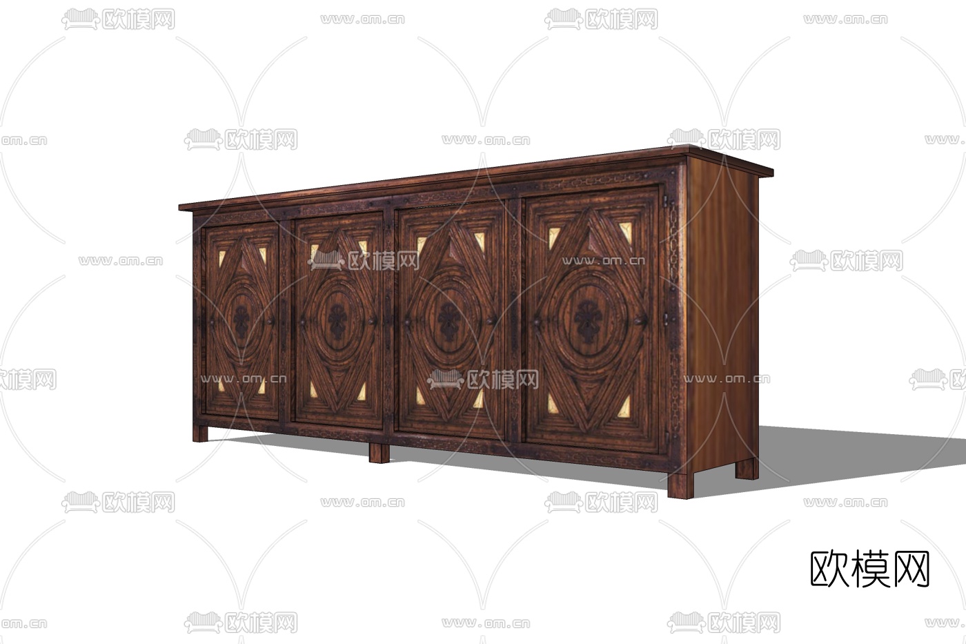 欧式装饰柜免费su模型下载