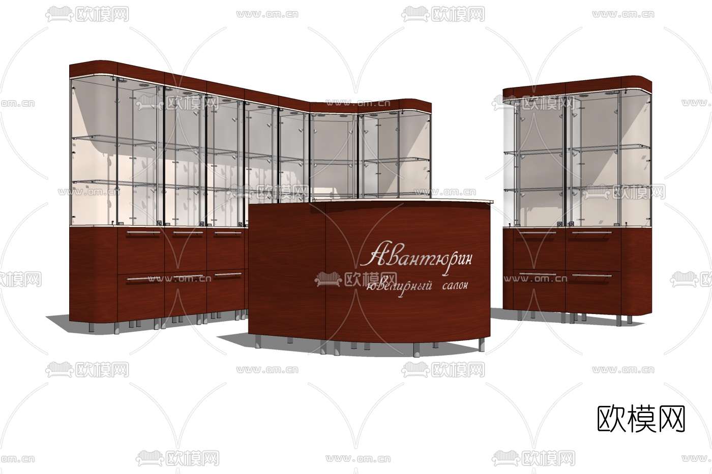 欧式实木酒柜免费su模型下载