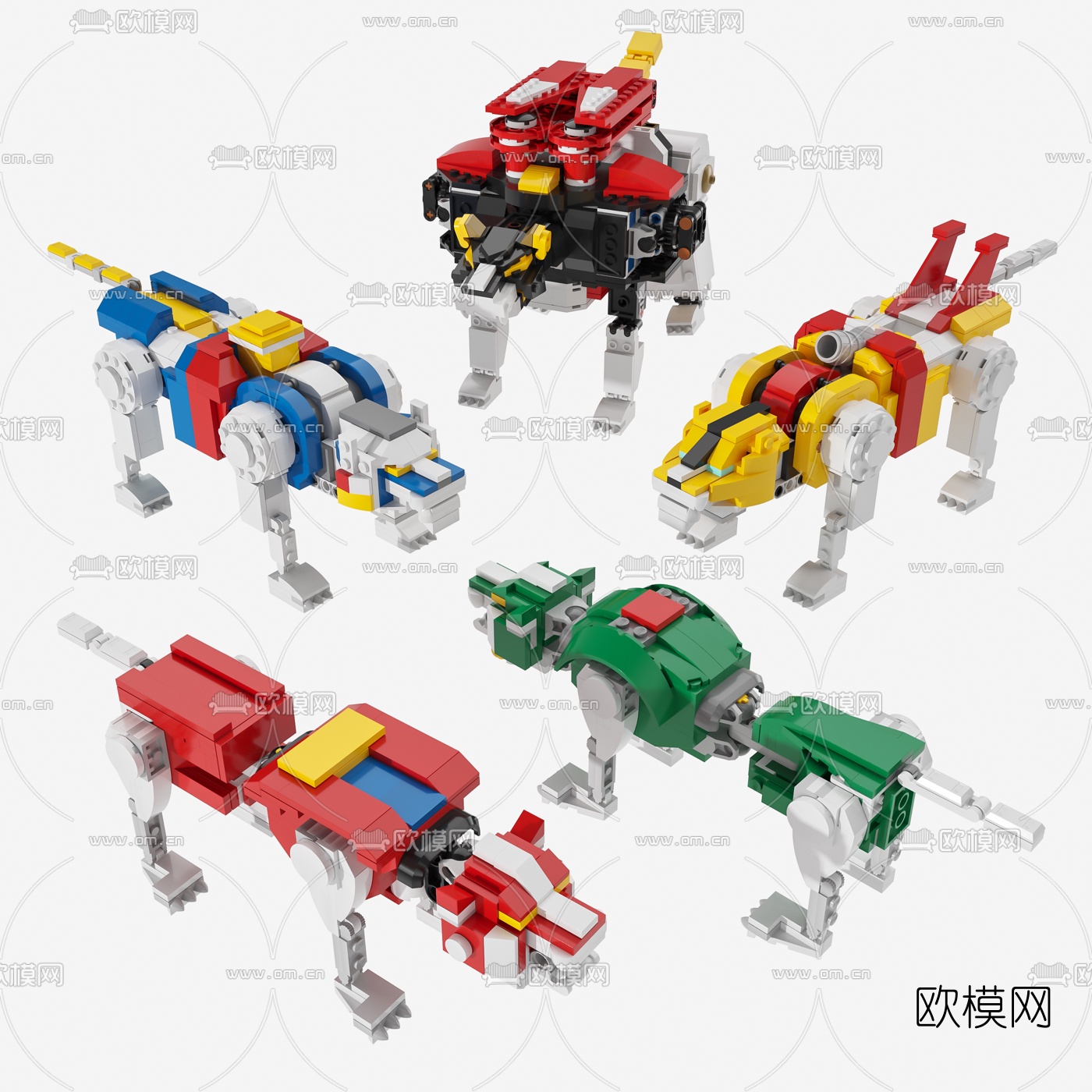 现代乐高变形金刚玩具3d模型下载（渲染图2）