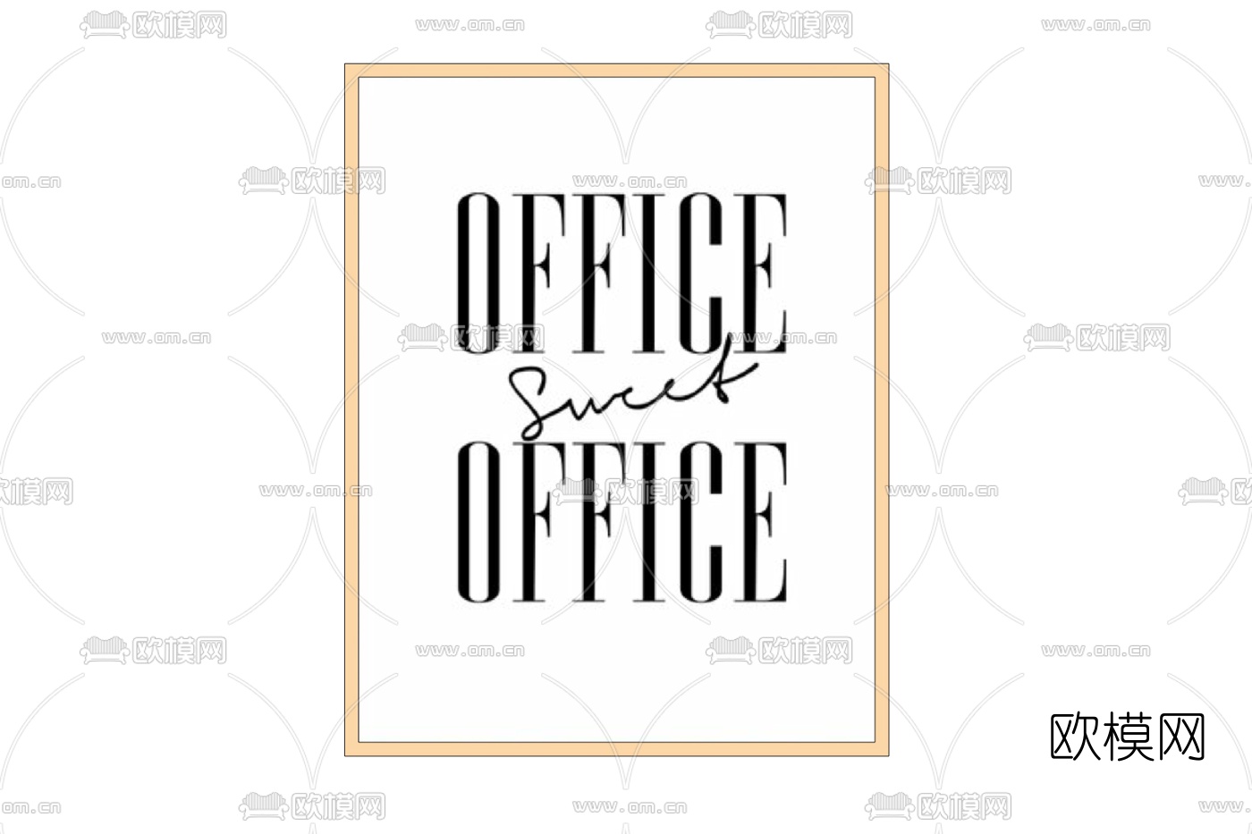 现代办公装饰画免费su模型下载