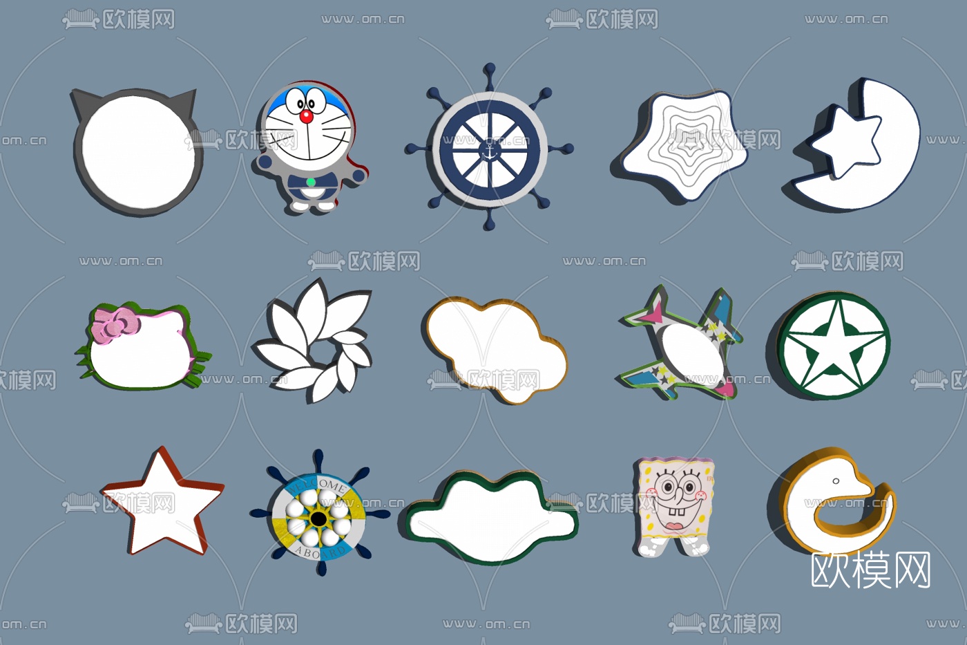 现代儿童壁灯免费su模型下载