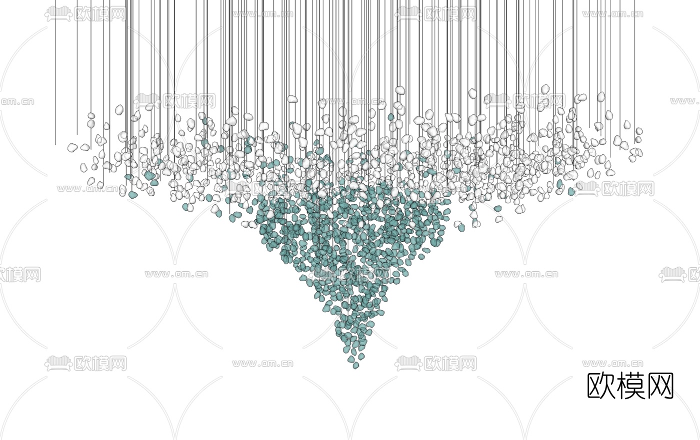 现代水晶装饰灯su模型下载