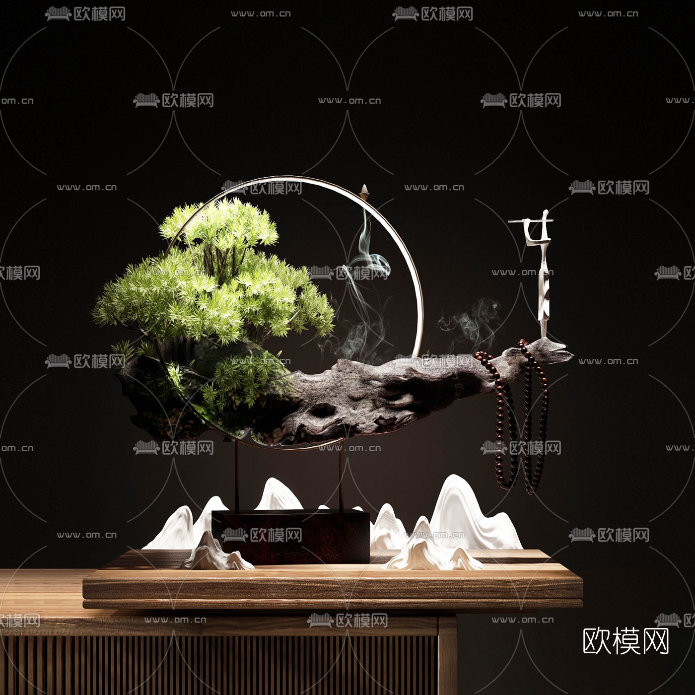 新中式盆景盆栽3d模型下载_ID10095896_3dmax免费模型-欧模网