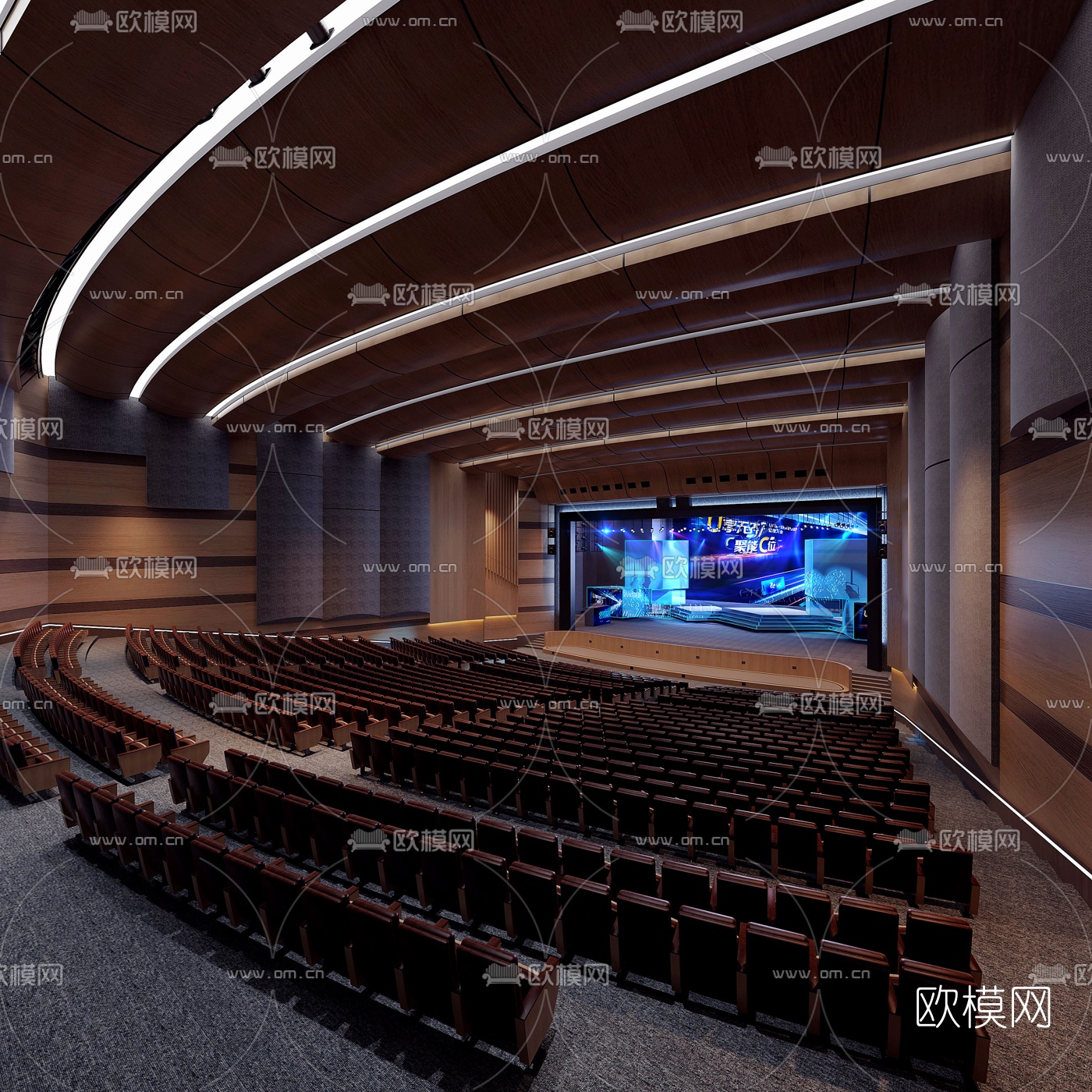 现代剧院演艺厅舞台3d模型
