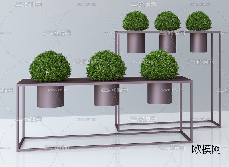现代绿植盆栽3d模型下载(渲染图2)