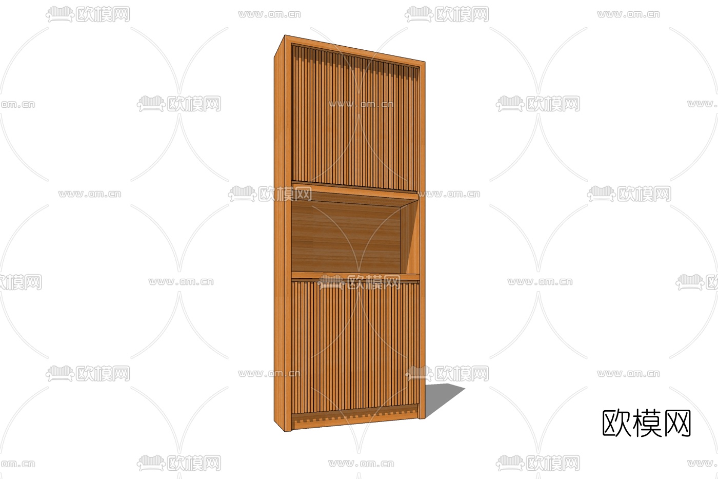 现代实木玄关鞋柜免费su模型下载