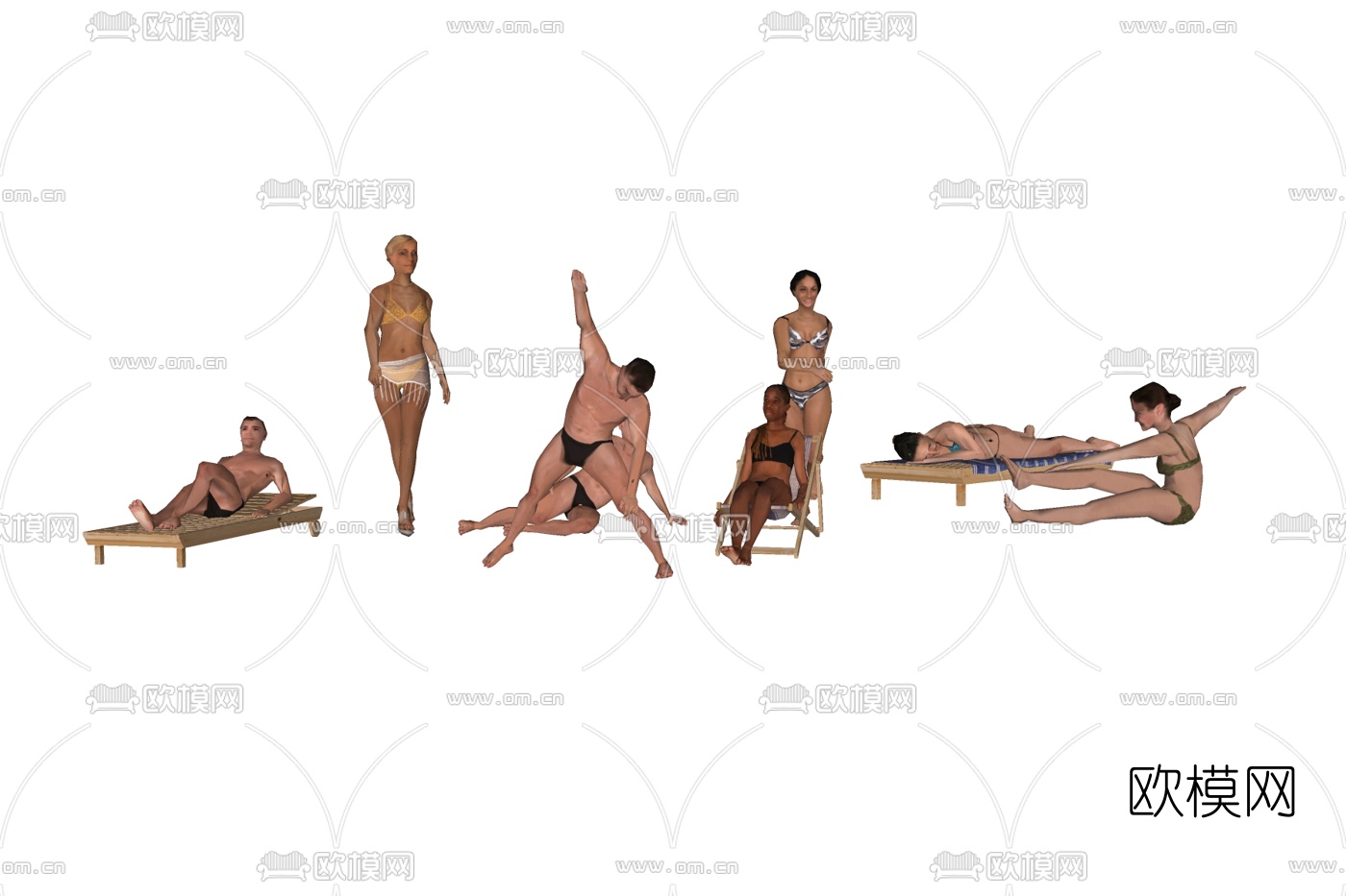 现代人物免费su模型下载