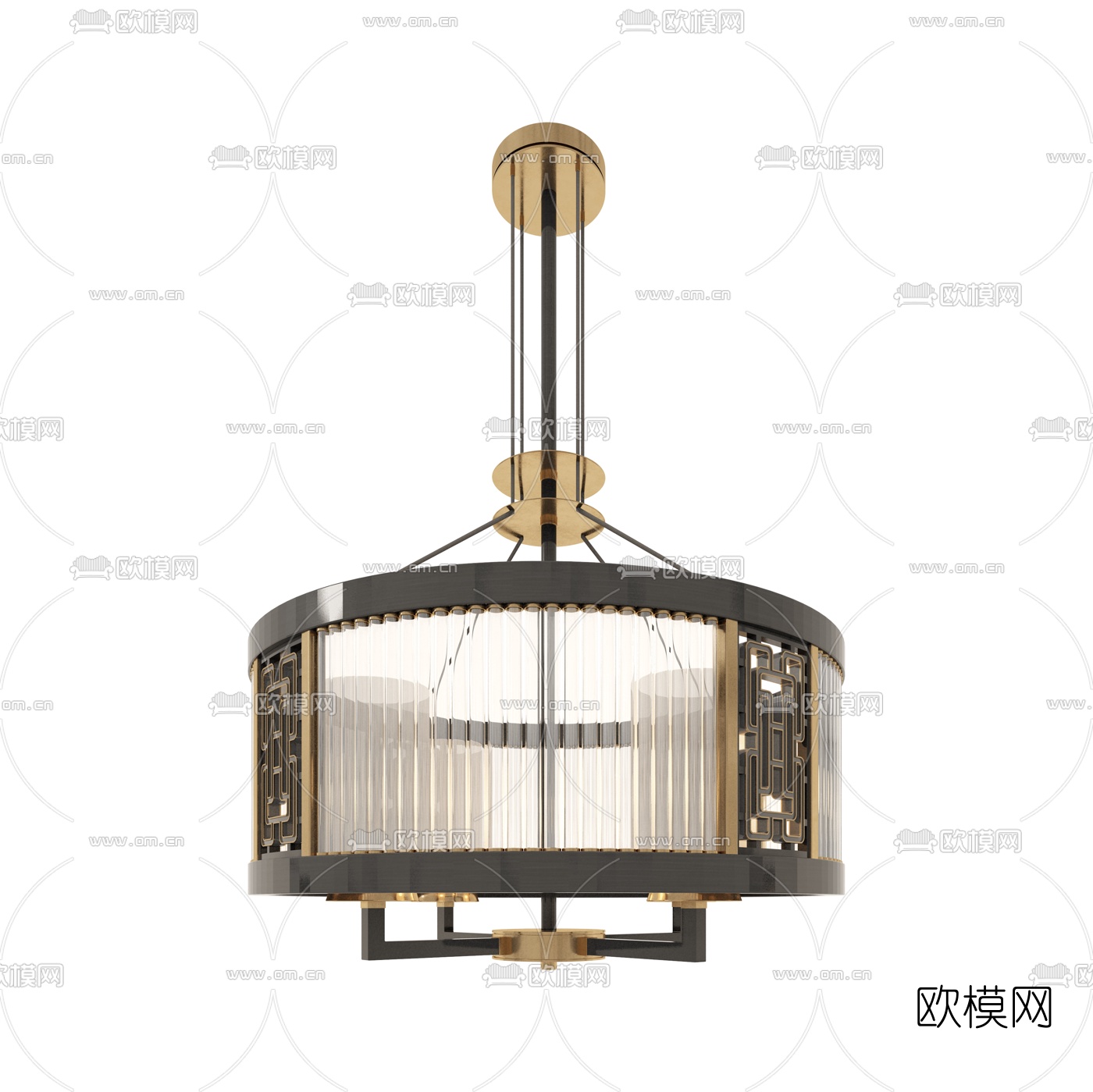 新中式金属吊灯3d模型