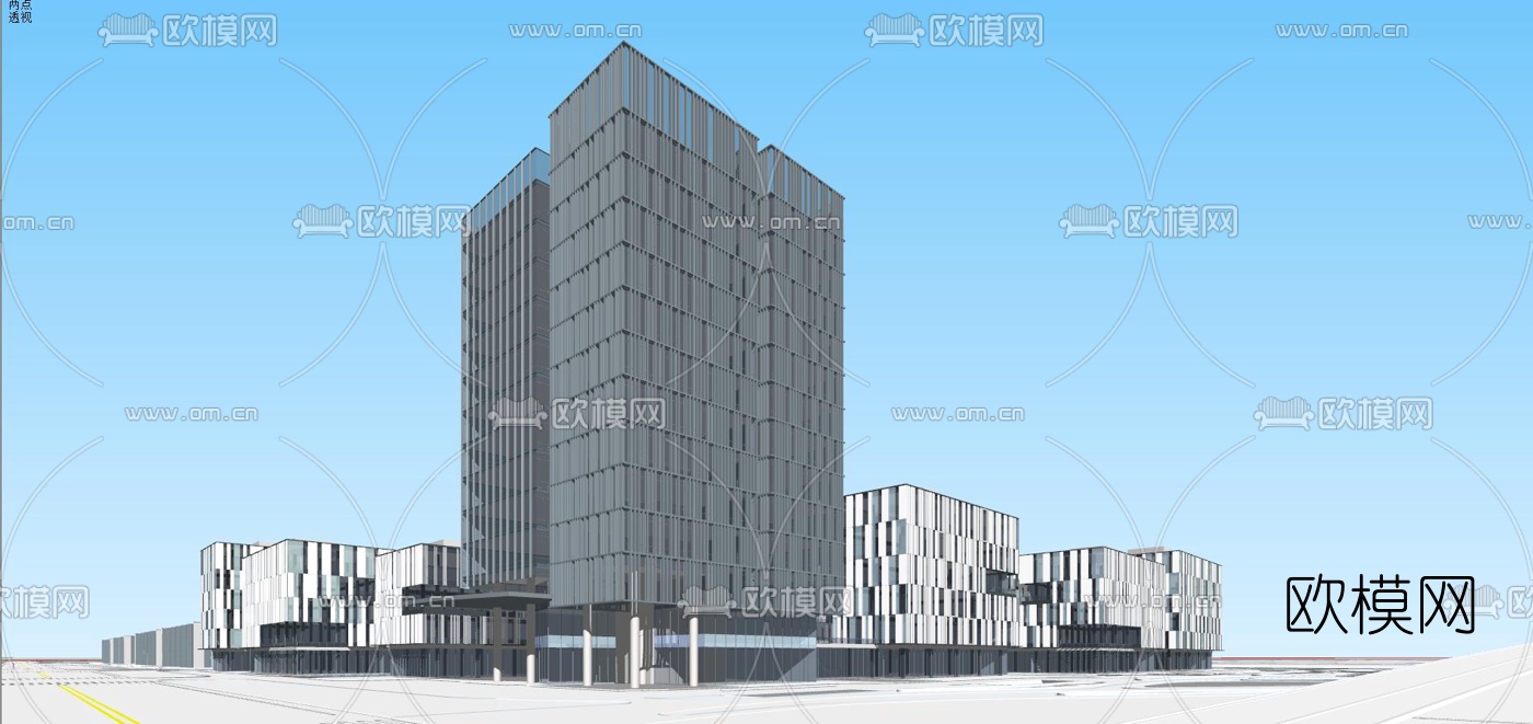 现代工业园规划su模型下载（渲染图3）