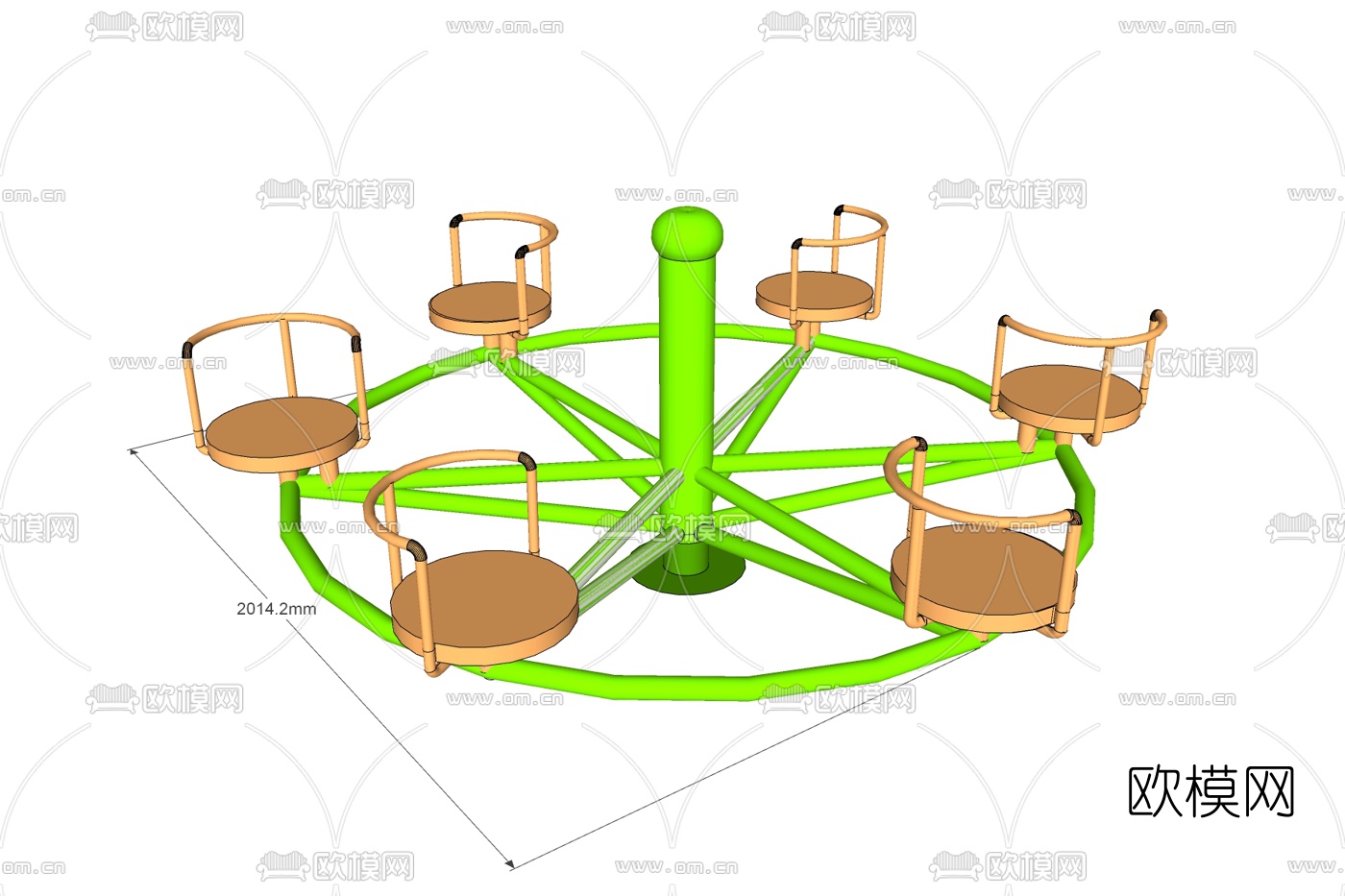 现代儿童转椅免费su模型下载