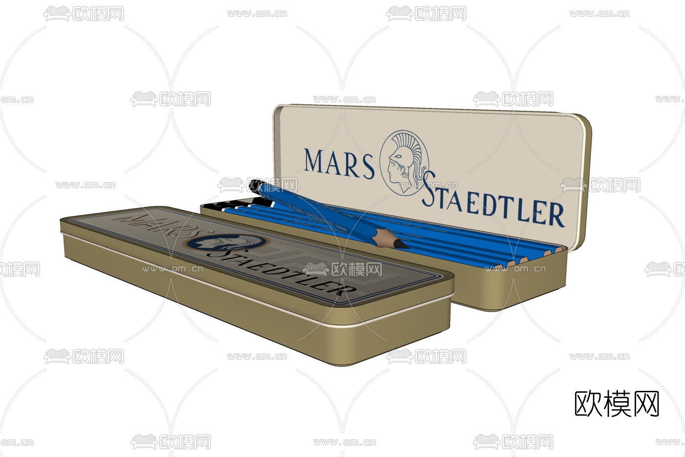 现代铅笔盒免费su模型下载