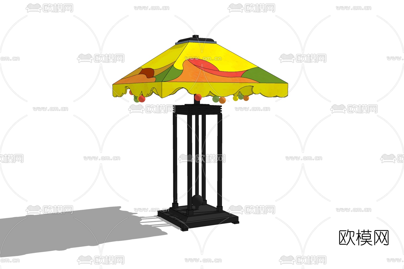 简欧金属台灯免费su模型下载