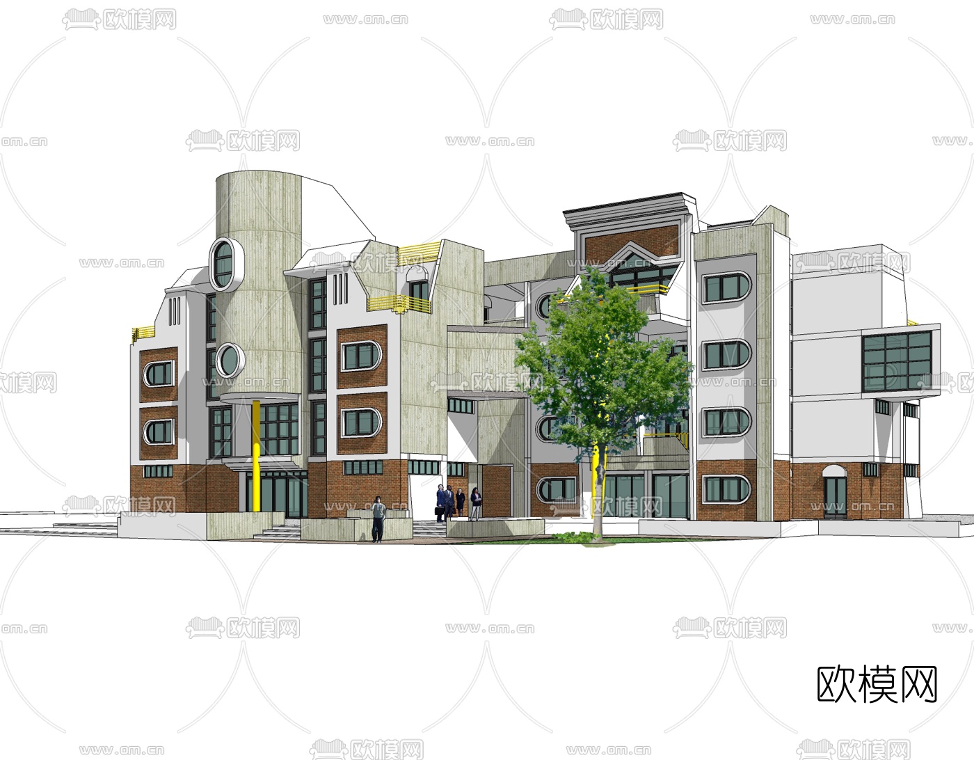 简欧幼儿园免费su模型下载