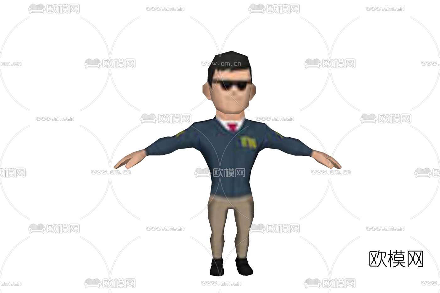 现代站姿男子免费su模型下载