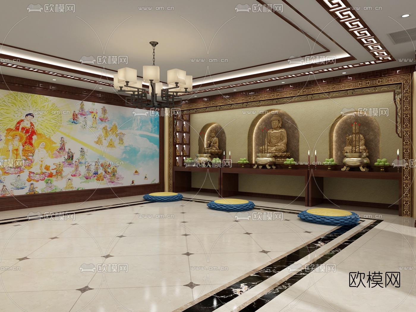 新中式佛堂免费3d模型