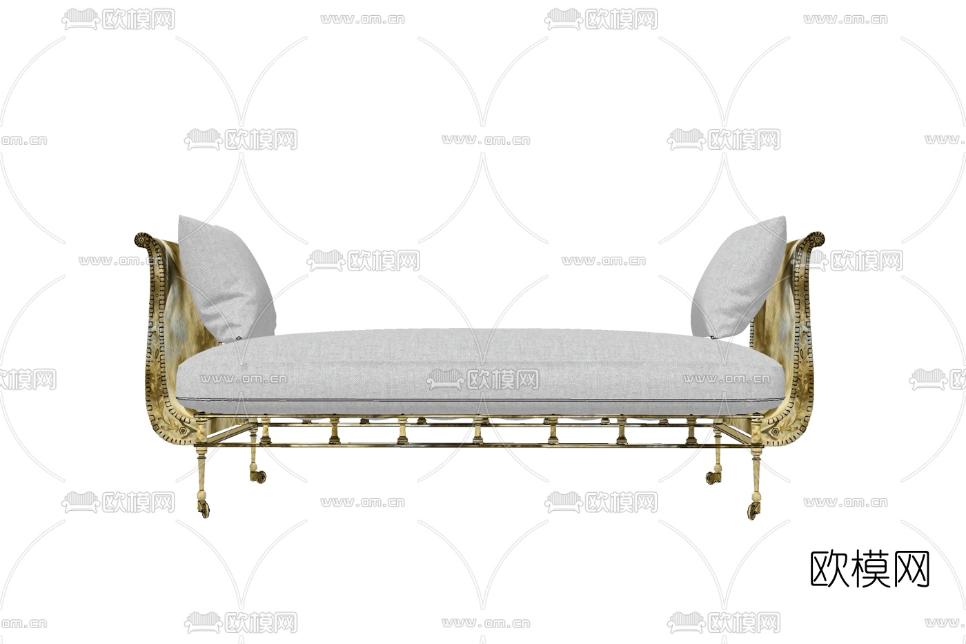 欧式布艺脚踏免费su模型下载