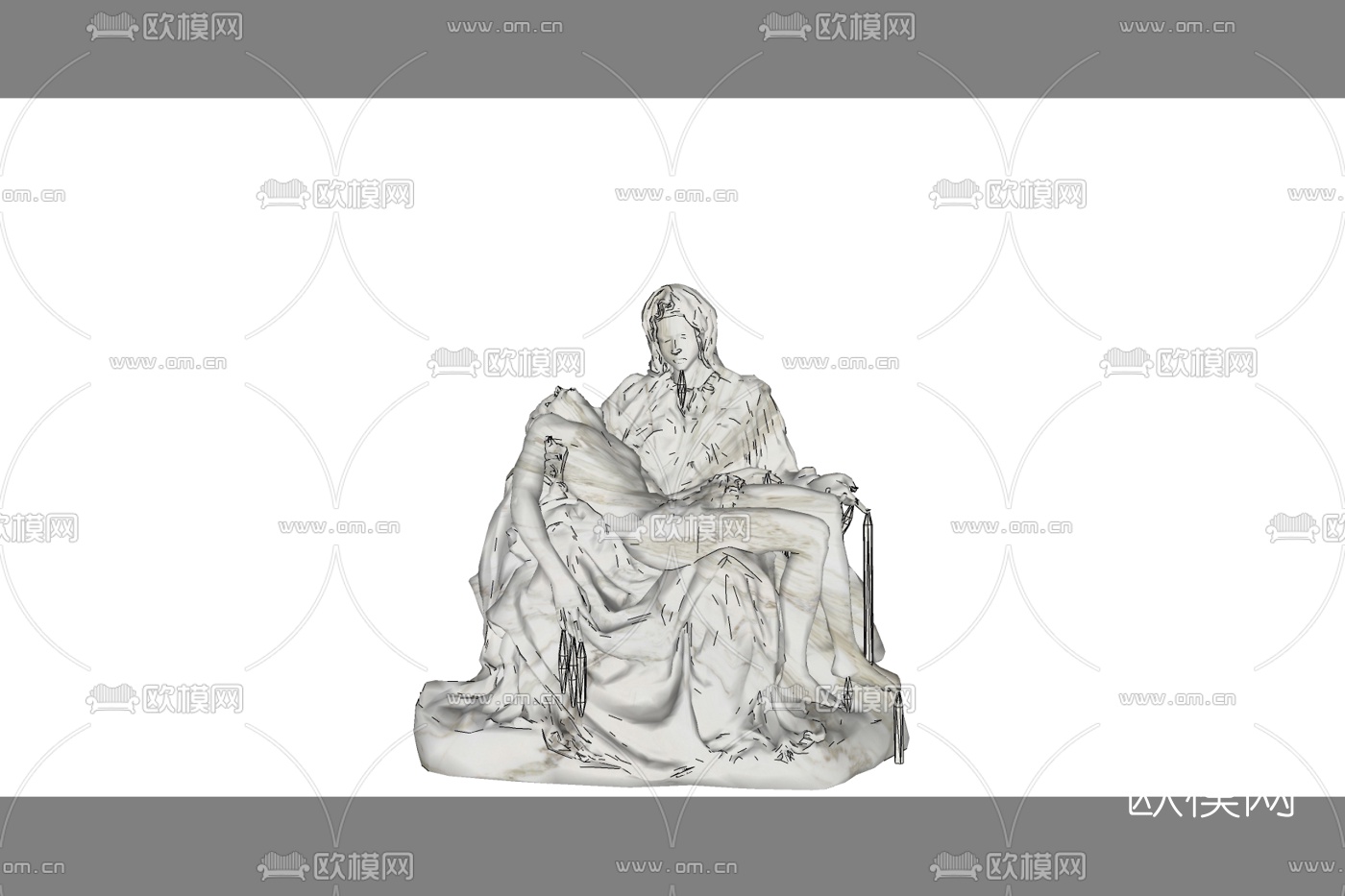 欧式人物雕塑免费su模型下载