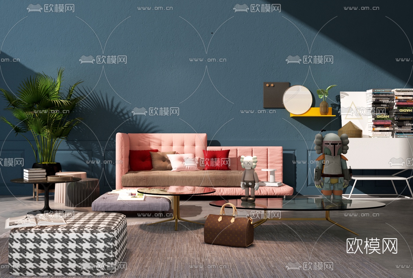 现代简约沙发组合3d模型