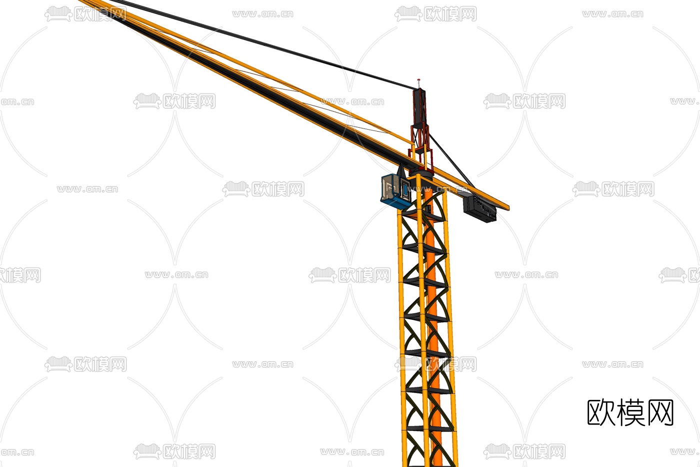 现代塔吊式起重机免费su模型下载
