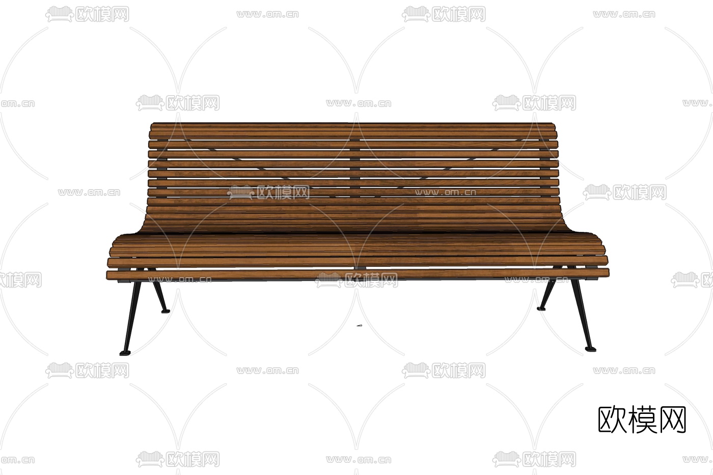 现代实木长椅免费su模型下载