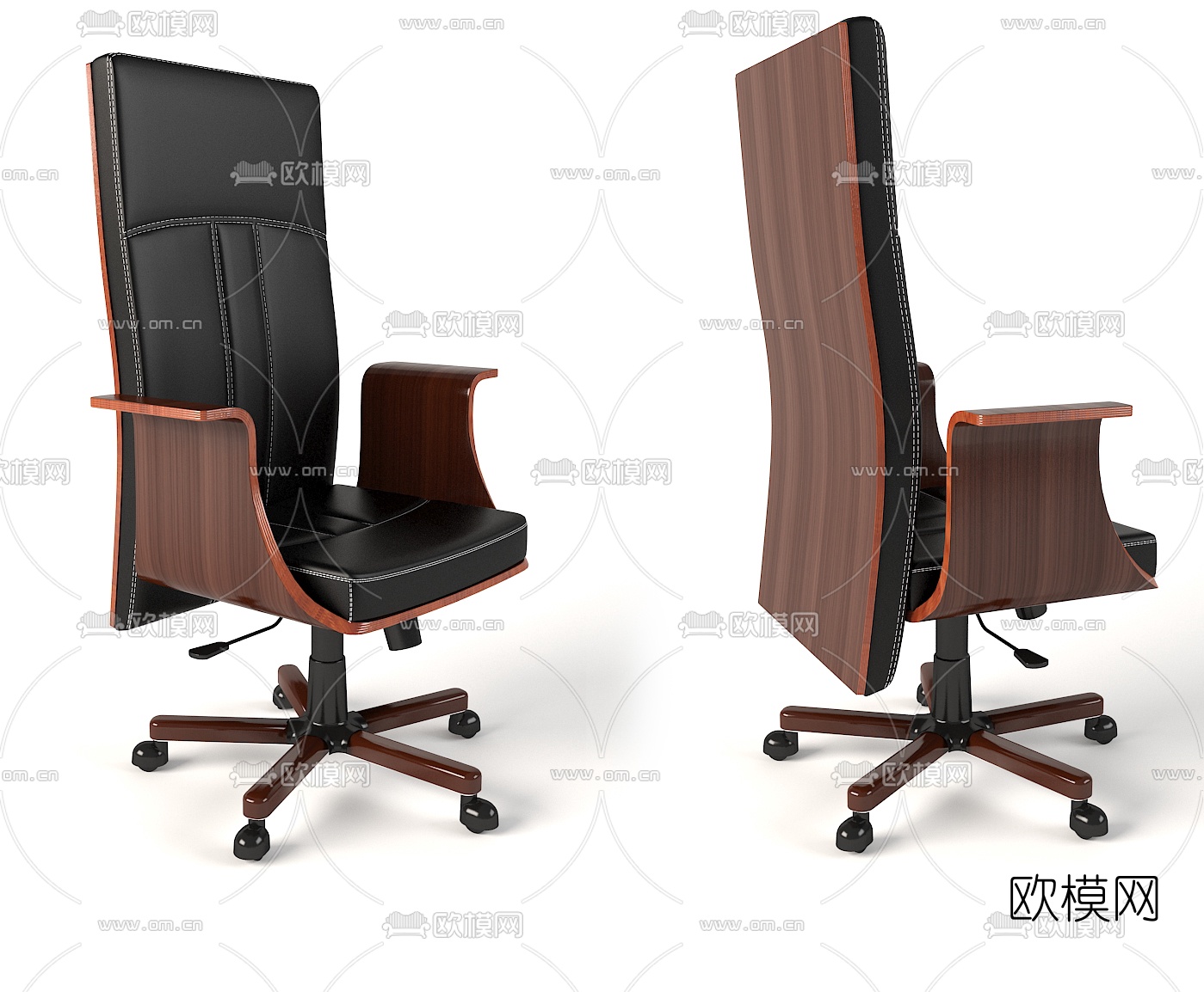 现代轻奢皮革班椅办公椅3d模型下载