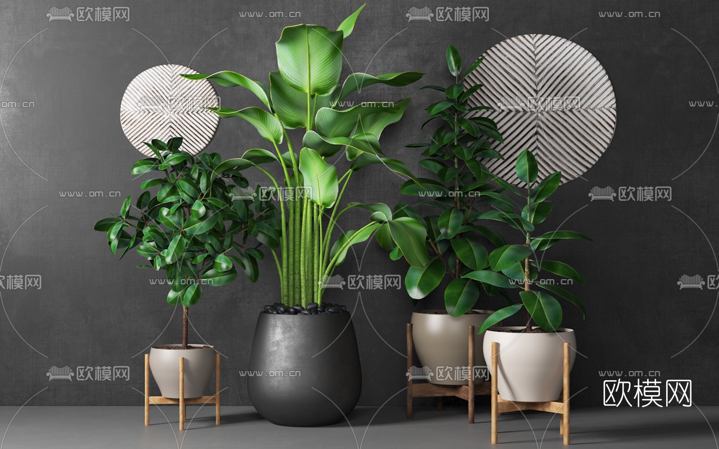 北欧绿植盆栽3d模型