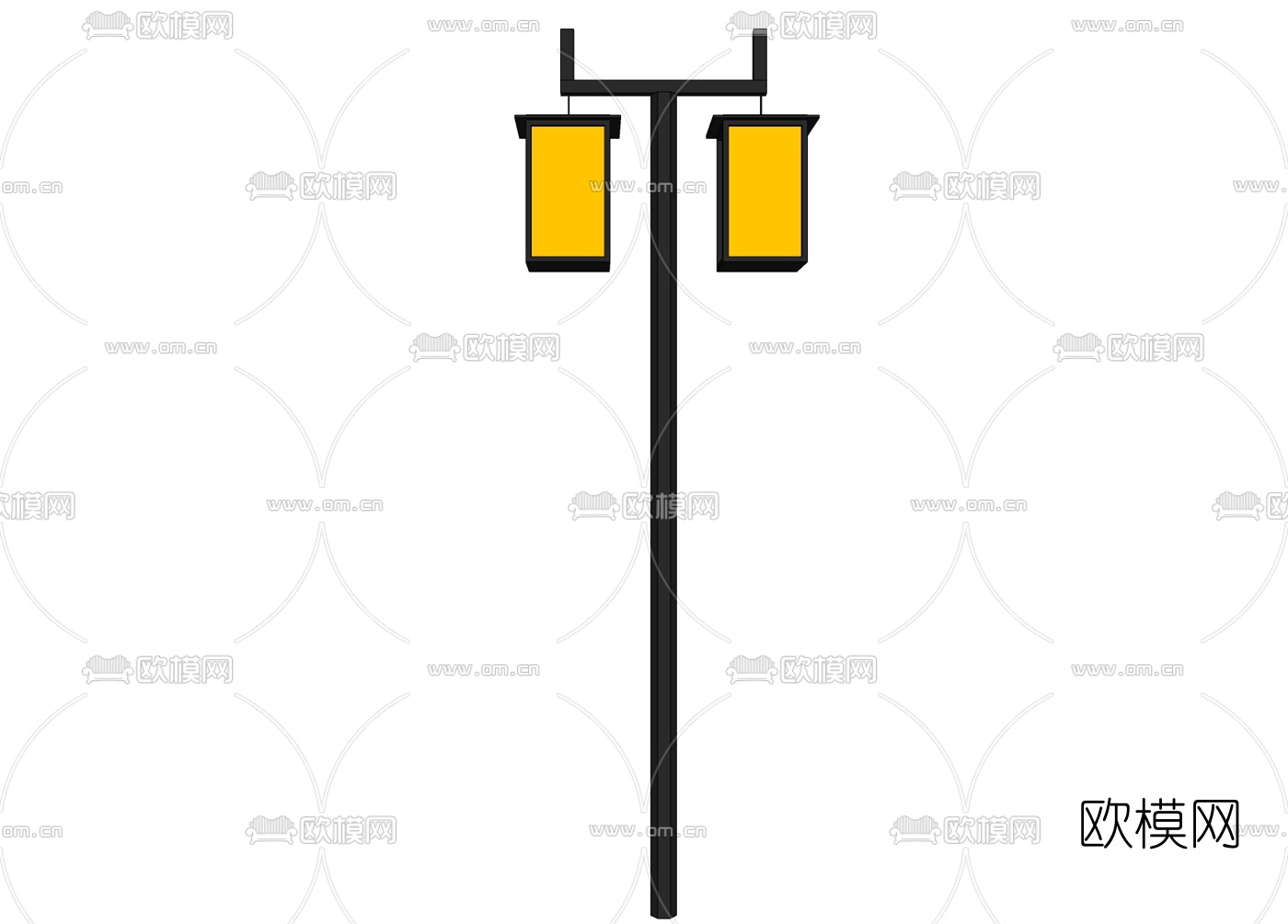 中式路灯免费su模型下载