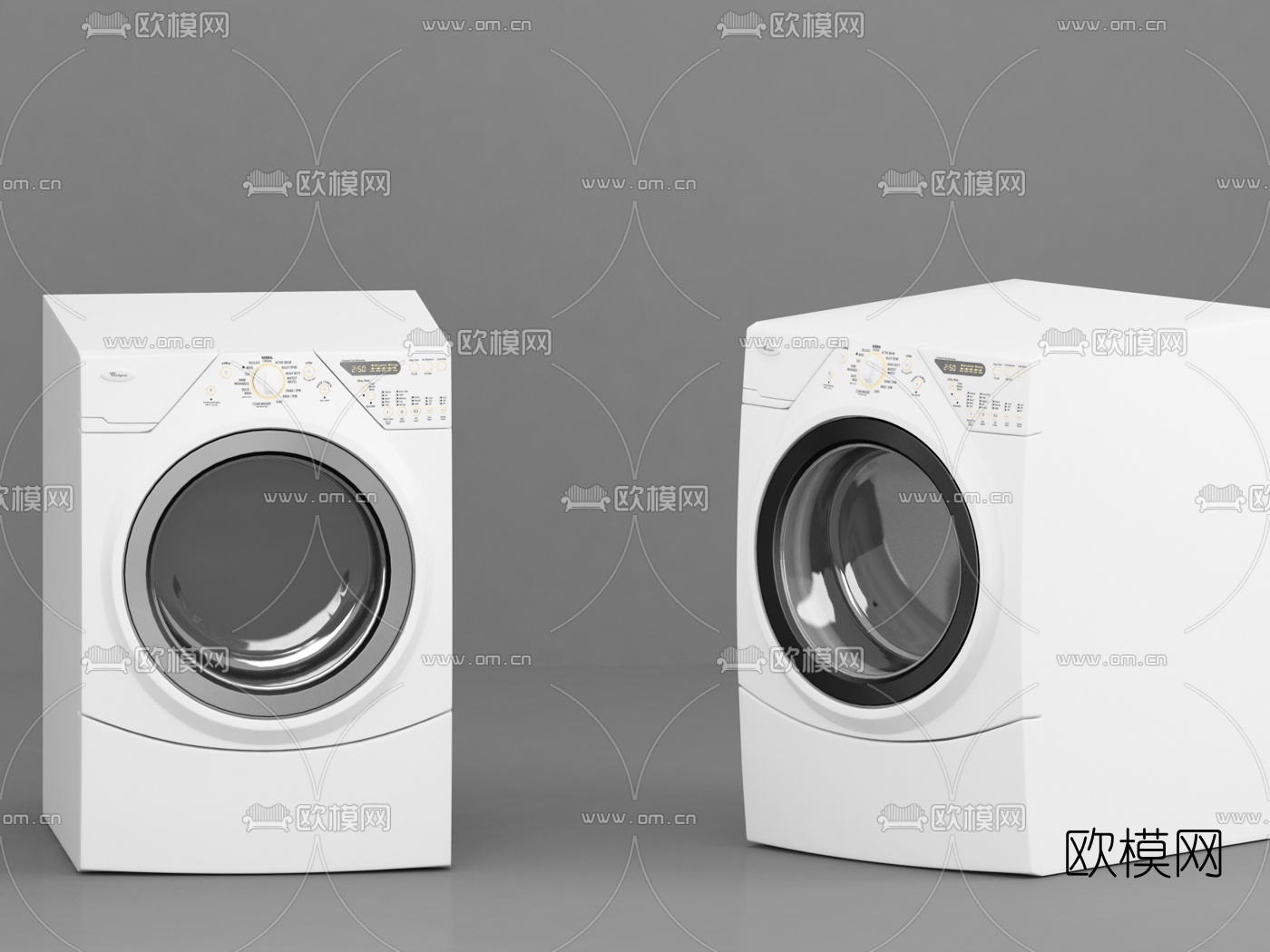 现代滚筒洗衣机3d模型下载