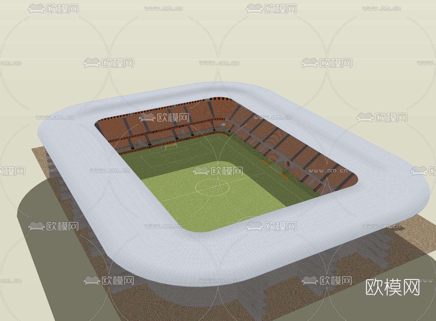 现代体育馆鸟瞰规划免费su模型下载