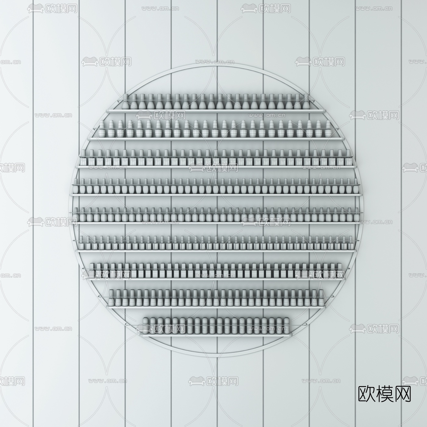 现代化妆品指甲油组合3d模型下载（渲染图2）