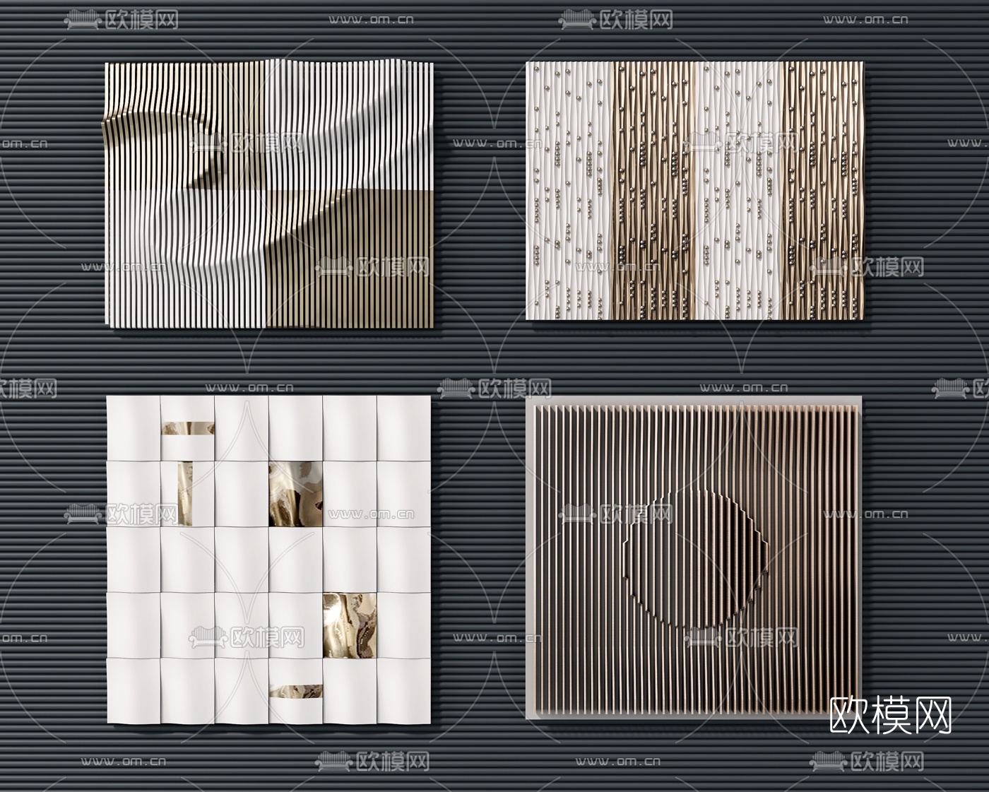 现代墙饰装饰挂件组合3d模型
