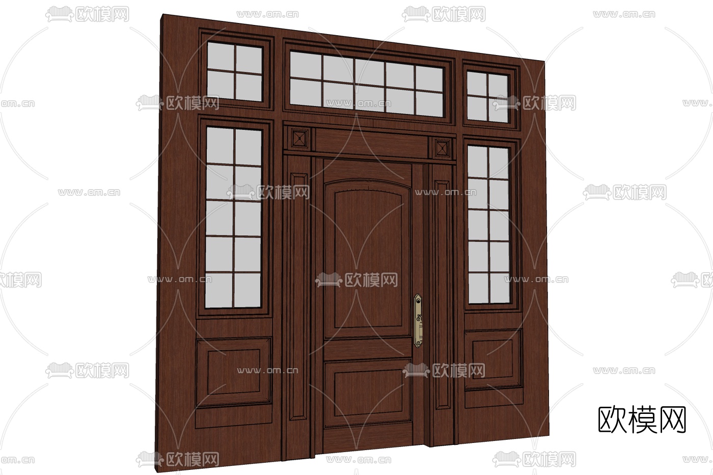 欧式实木平开门免费su模型下载