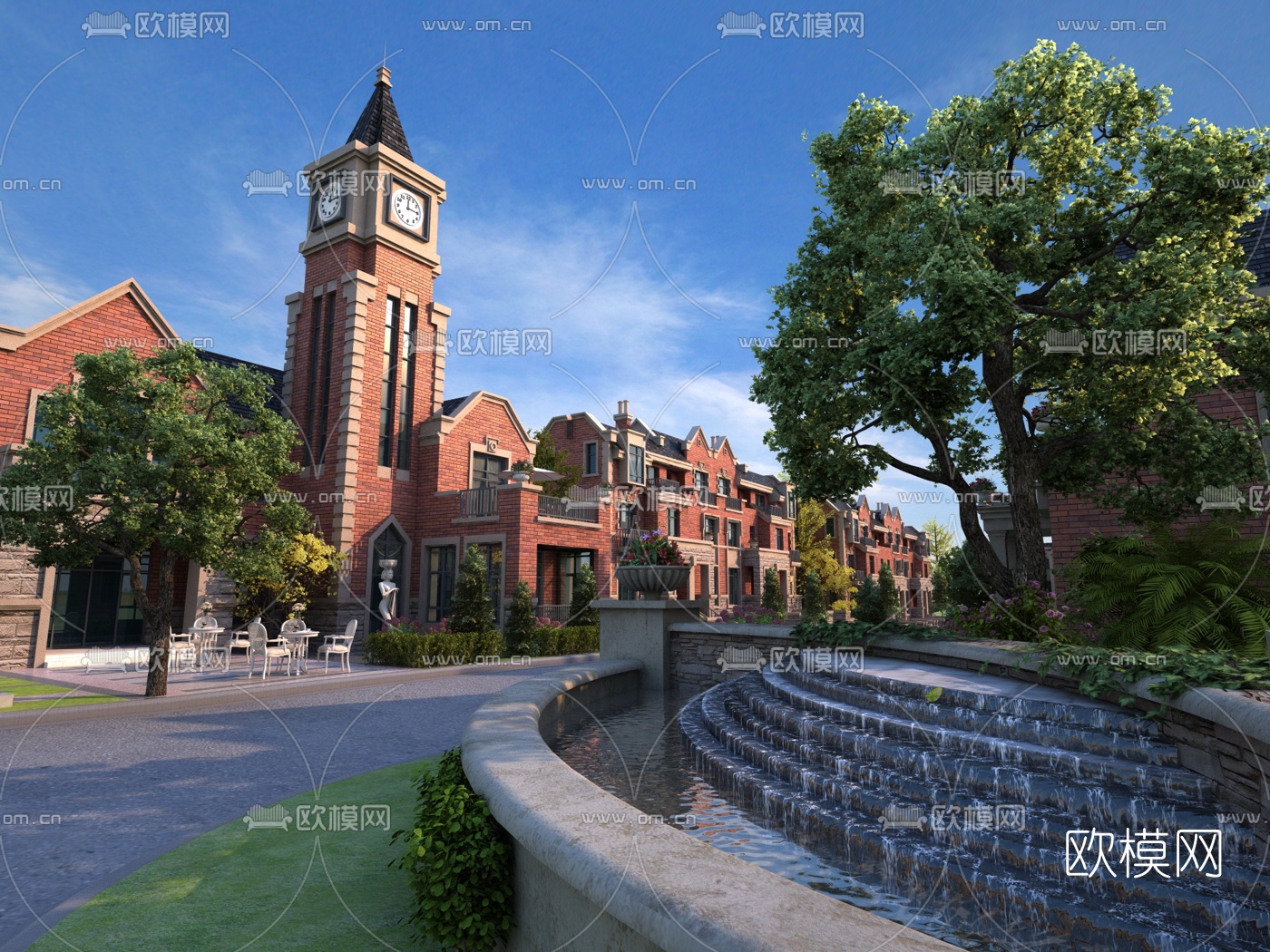 现代别墅园林景观3d模型
