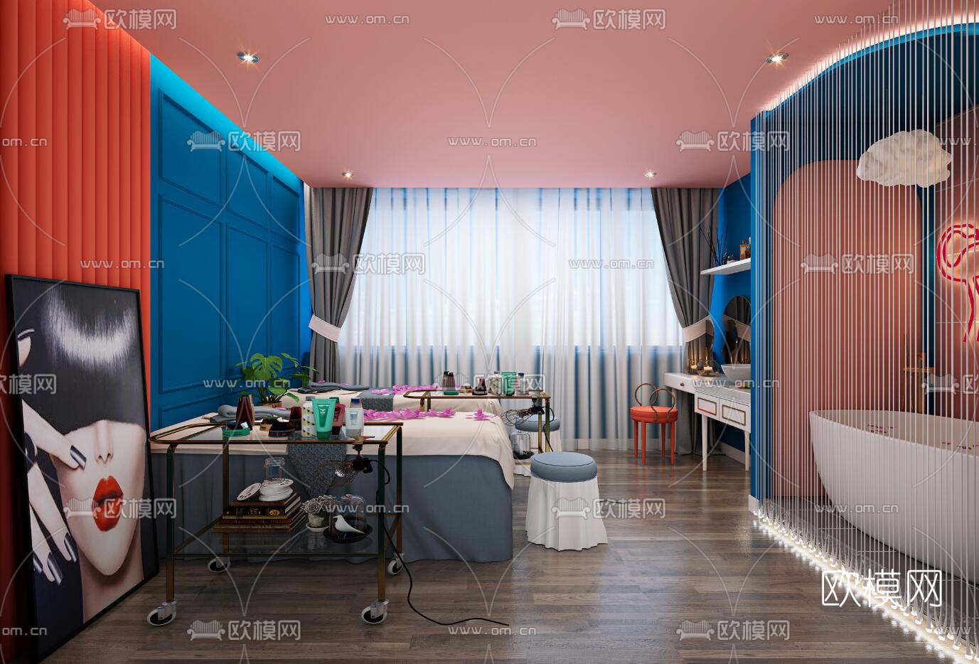 后现代美容院护理房3d模型下载