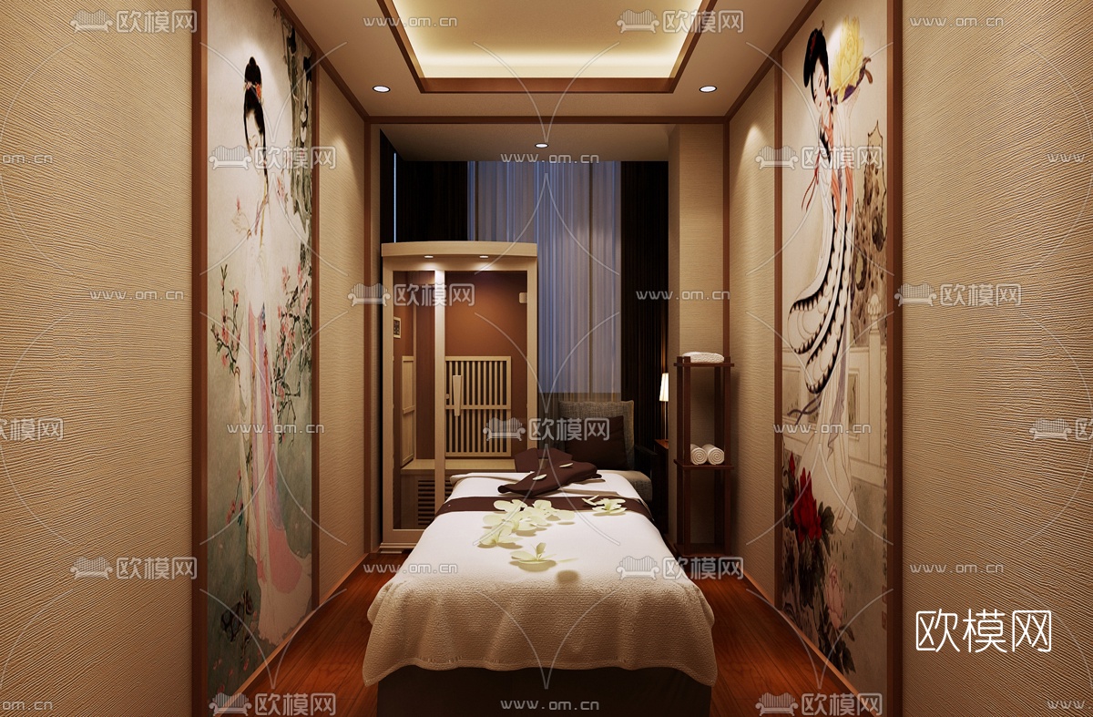 中式养生馆免费3d模型下载（渲染图5）