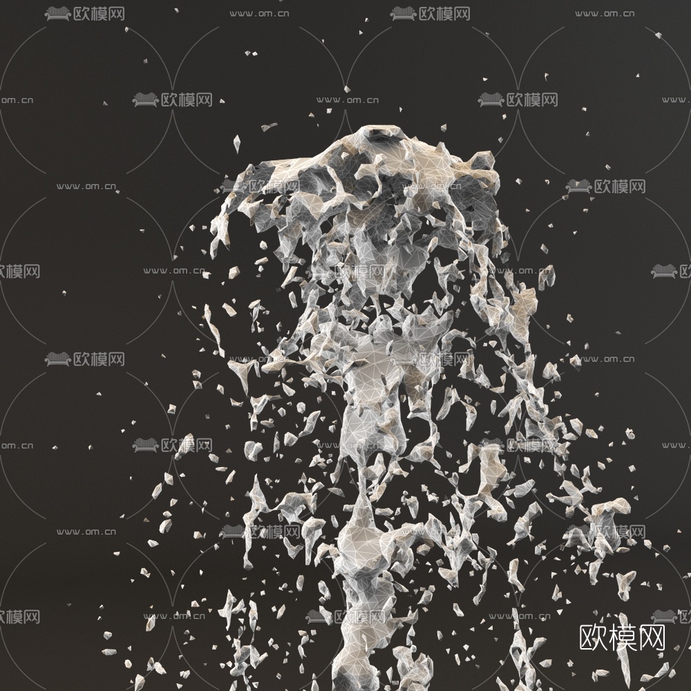 现代喷泉水景3d模型下载（渲染图2）