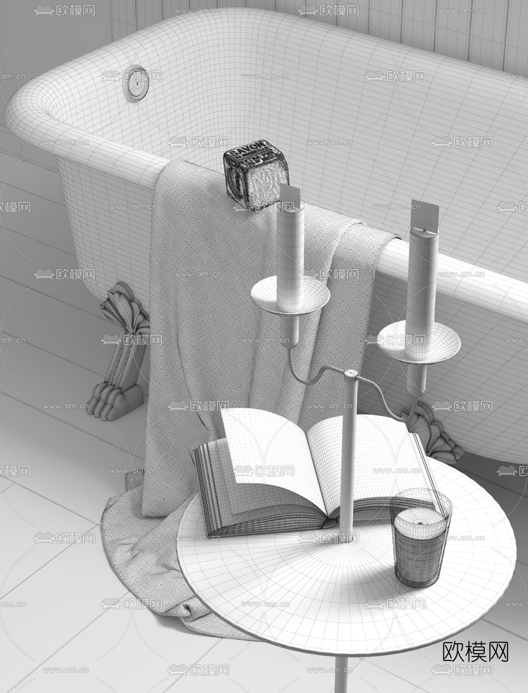 北欧卫生间浴室3d模型下载（渲染图4）