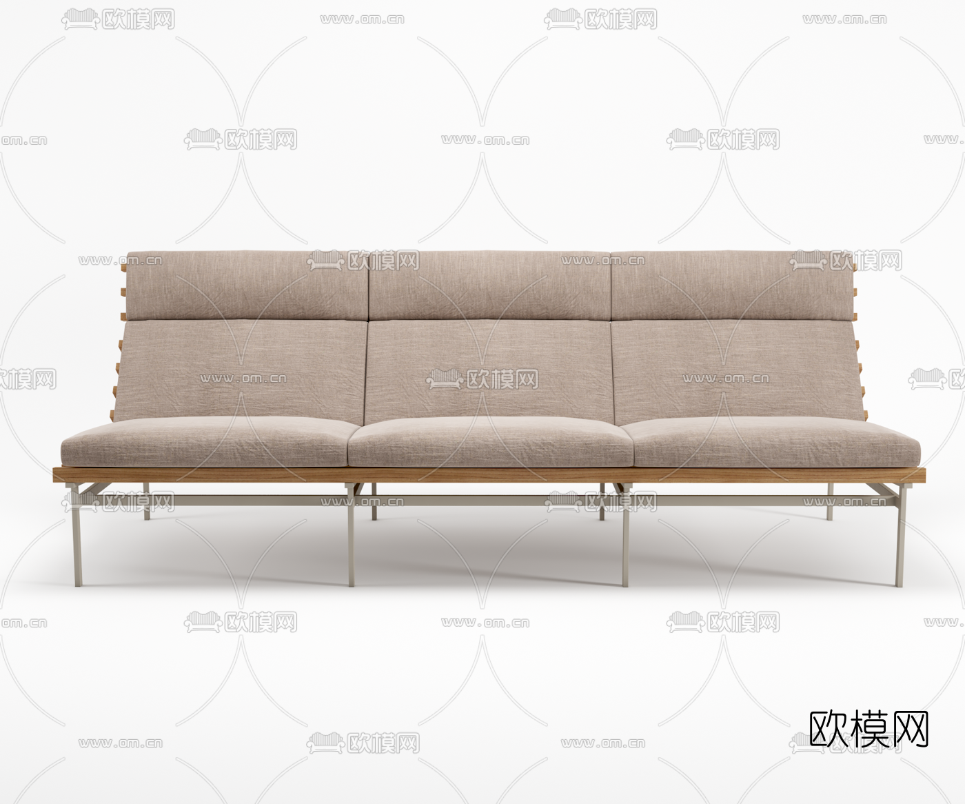 现代布艺户外多人沙发3d模型下载（渲染图2）