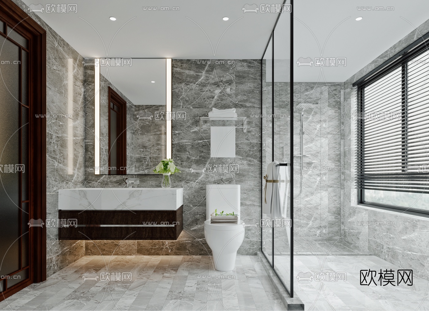 现代卫生间浴室3d模型