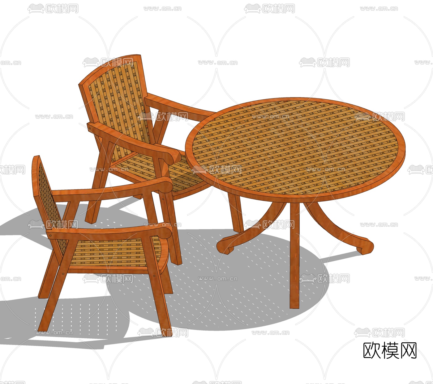 中式休闲桌椅免费su模型下载